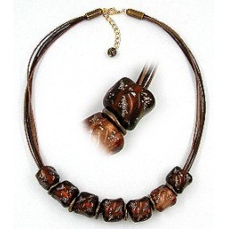 necklace stone bead brown-transparency