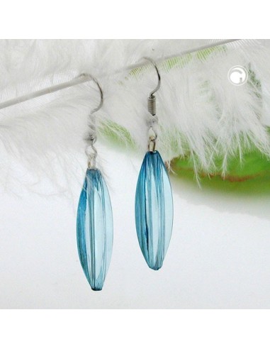 ear hooks olive turquoise-transparent