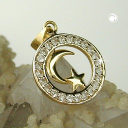 pendant moon/star islamic symbol 9k gold