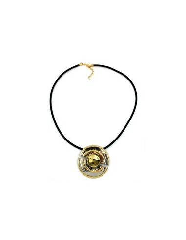 necklace round pendant brown-gold 60cm
