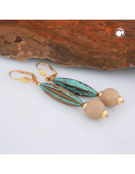 leverback earrings olive with grooves
