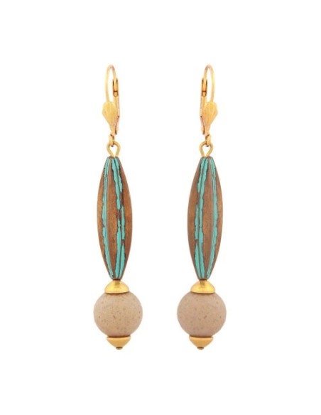leverback earrings olive with grooves