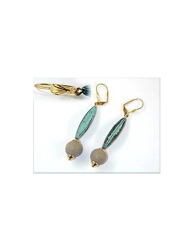 leverback earrings olive with grooves