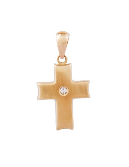 pendant cross with zirconia 9k gold