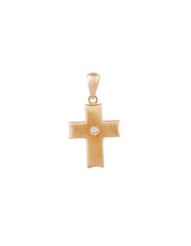pendant cross with zirconia 9k gold