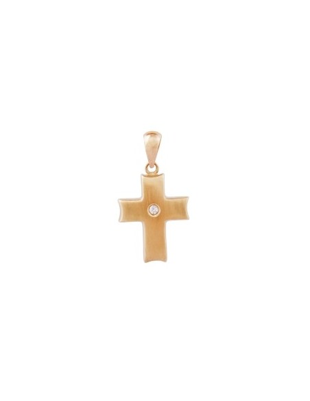 pendant cross with zirconia 9k gold