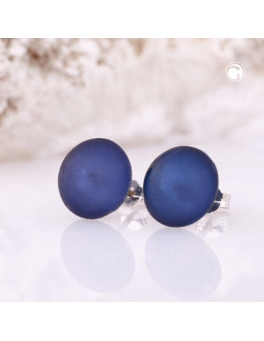 ear studs 12mm blue-matt