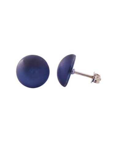 ear studs 12mm blue-matt