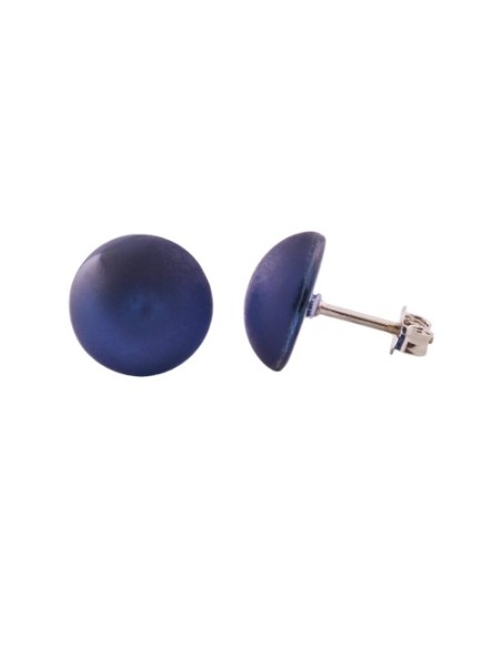 ear studs 12mm blue-matt