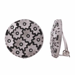 earring clip-on silver-grey 23mm