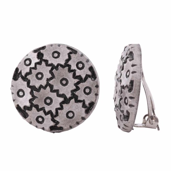 earring clip-on silver-grey 23mm