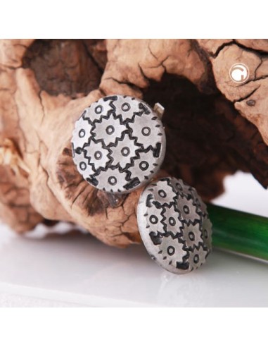 earring clip-on silver-grey 23mm