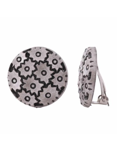 earring clip-on silver-grey 23mm