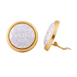 earring clip-on bicolor metal coloured