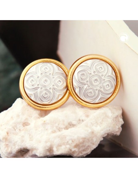 earring clip-on bicolor metal coloured