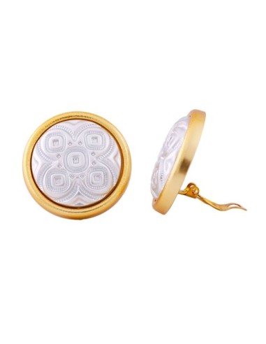 earring clip-on bicolor metal coloured