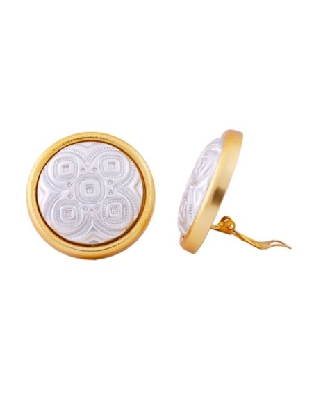 earring clip-on bicolor metal coloured