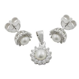 A Set Of Örhängen And Hängsmycke Silver 925