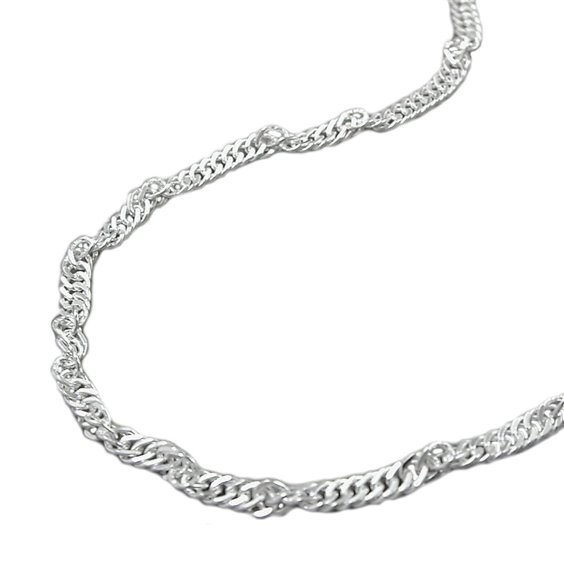 Ankelkedja 2mm Singapore Diamond Cut Silver 925 27cm