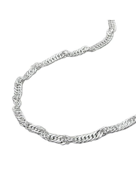 Ankelkedja 2mm Singapore Diamond Cut Silver 925 27cm