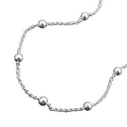 Anklet 1.3mm Anchor Kedja With 13 Balls Adjustable Length Silver 925 25cm