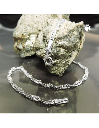 Armband 2mm Singapore Kedja Diamond Cut Silver 925 19cm