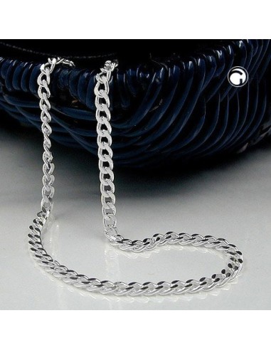 Armband 3mm Flat Curb Kedja Diamond Cut Silver 925 19cm