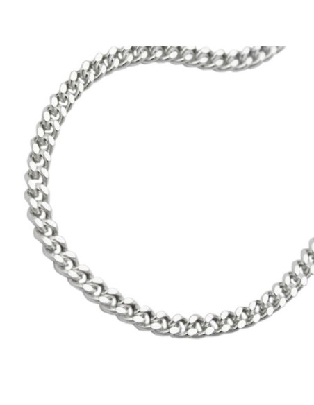 Armband 3mm Flat Curb Kedja Diamond Cut Silver 925 19cm
