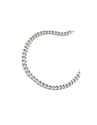 Armband 3mm Flat Curb Kedja Diamond Cut Silver 925 19cm