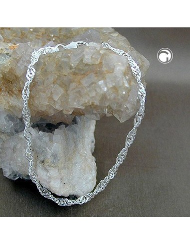 Armband 3mm Singapore Kedja Diamond Cut Silver 925 19cm
