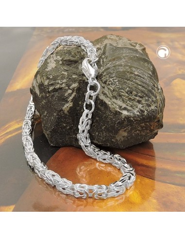 Armband 3mm Square Byzantine Kedja Shiny Silver 925 19cm