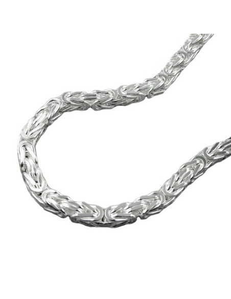 Armband 3mm Square Byzantine Kedja Shiny Silver 925 19cm