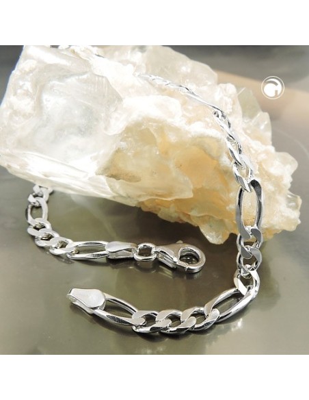 Armband 4.8mm Figaro Kedja Flat Silver 925 19cm