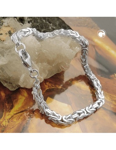 Armband 4mm Square Byzantine Kedja Shiny Silver 925 19cm