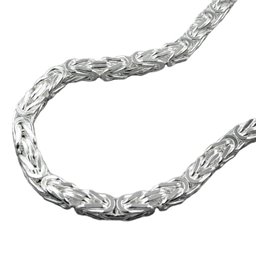 Armband 4mm Square Byzantine Kedja Shiny Silver 925 19cm