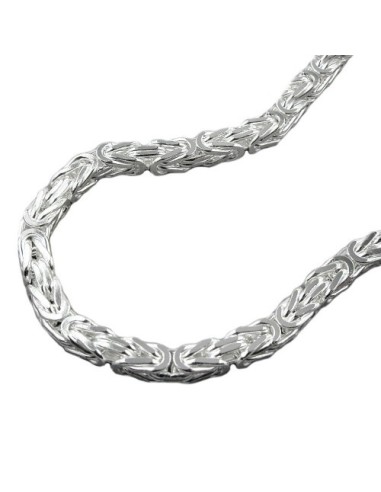 Armband 4mm Square Byzantine Kedja Shiny Silver 925 19cm