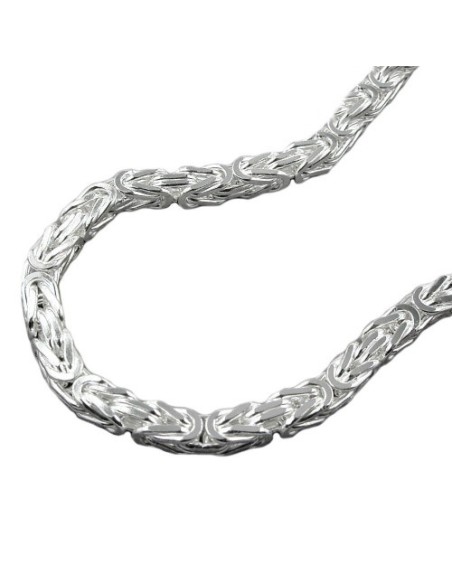 Armband 4mm Square Byzantine Kedja Shiny Silver 925 19cm