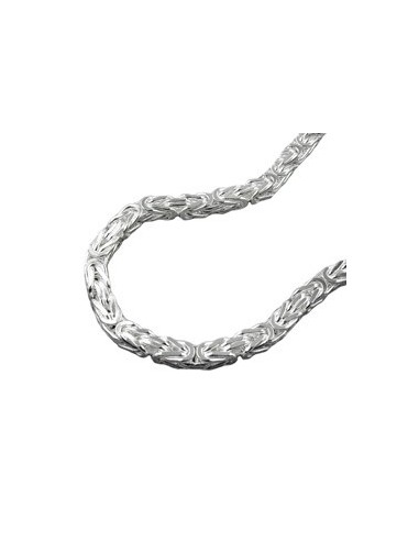 Armband 4mm Square Byzantine Kedja Shiny Silver 925 19cm