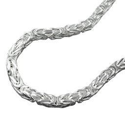Armband 4mm Square Byzantine Kedja Shiny Silver 925 21cm