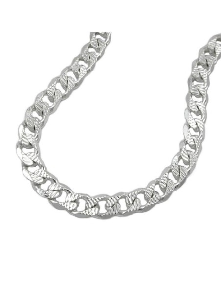 Armband 5.6mm Flat Curb Kedja With Pattern Silver 925 21cm