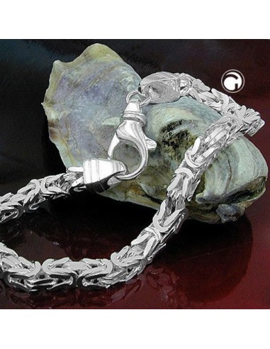 Armband 5mm Square Byzantine Kedja Shiny Silver 925 21cm