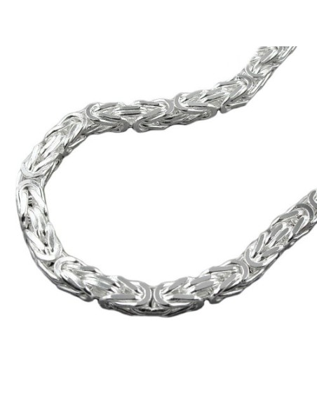 Armband 5mm Square Byzantine Kedja Shiny Silver 925 21cm