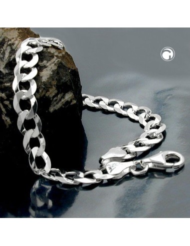 Armband 6.7mm Curb Kedja Flat Silver 925 21cm