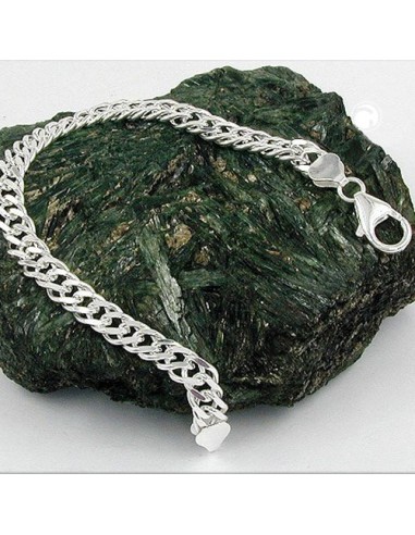 Armband 6mm Double Curb Kedja Silver 925 21cm