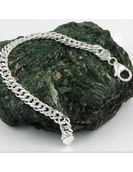 Armband 6mm Double Curb Kedja Silver 925 21cm