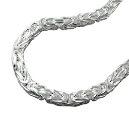 Armband 6x6mm Square Byzantine Kedja Shiny Silver 925 21cm