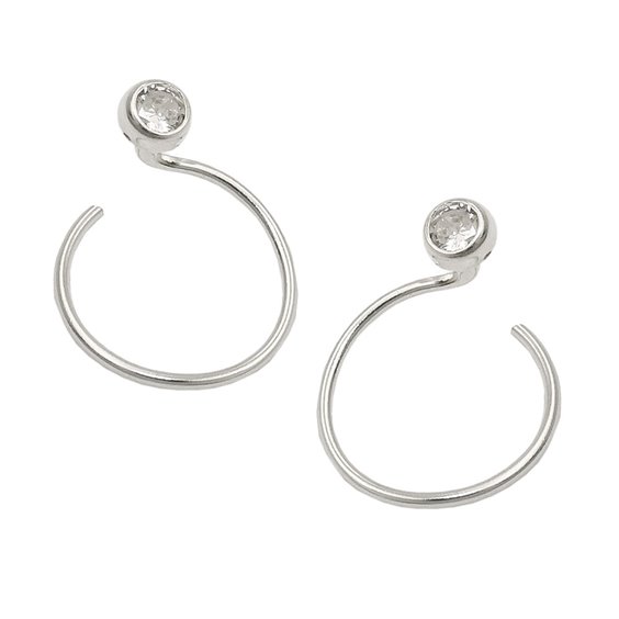 Ear Cuffs Spiral Zirconia Silver 925