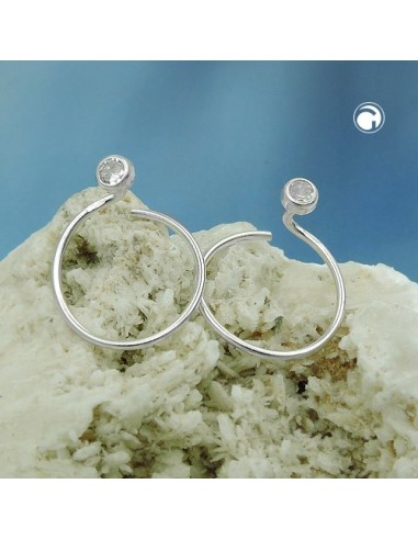 Ear Cuffs Spiral Zirconia Silver 925