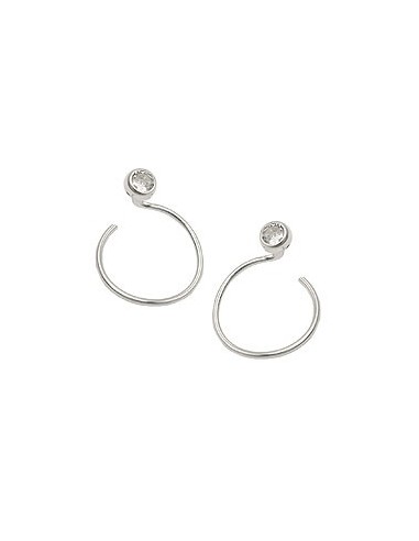 Ear Cuffs Spiral Zirconia Silver 925