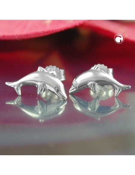 Earstuds Leaping Dolphin Silver 925
